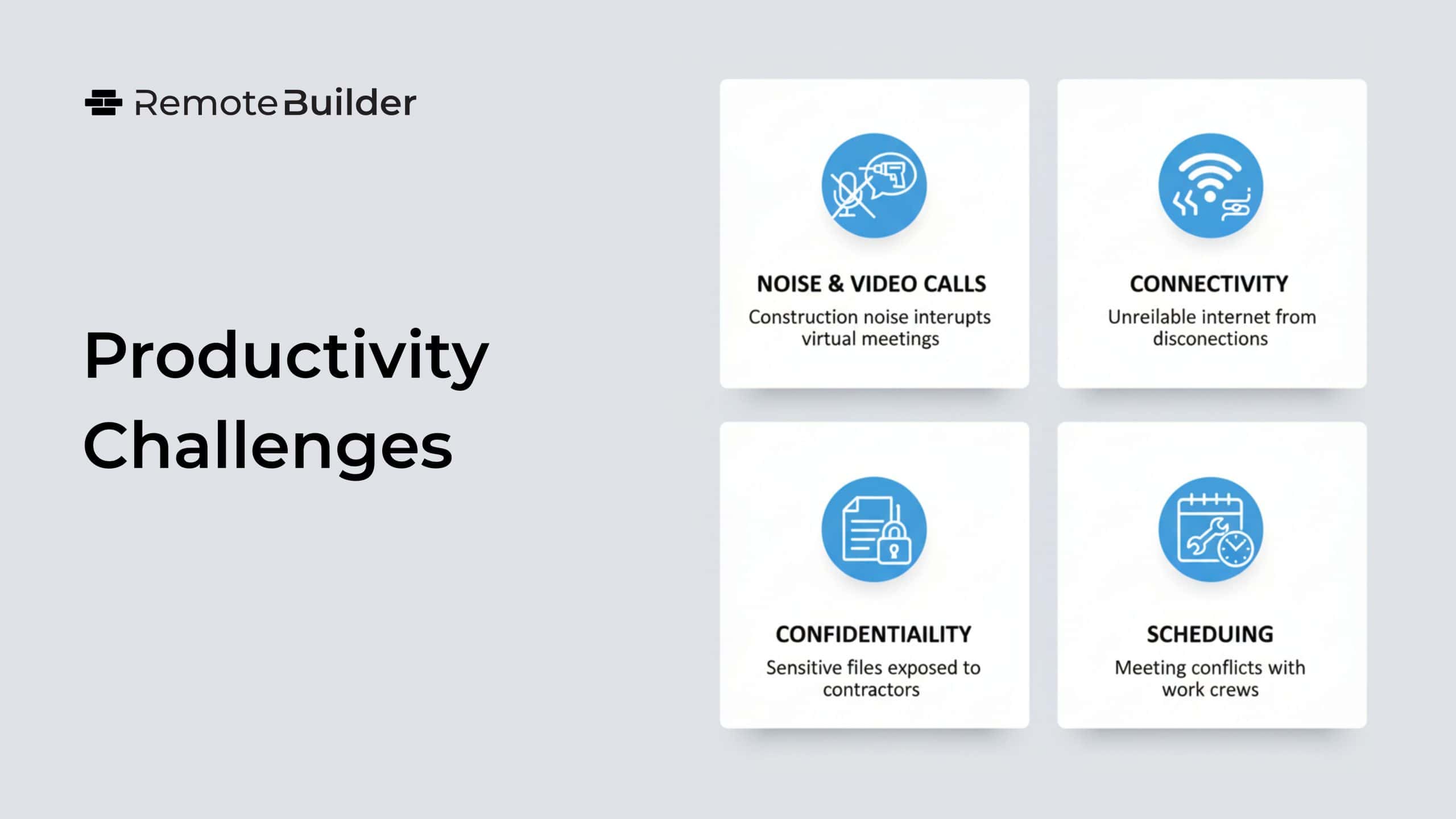 Infographic showing productivity challenges during home office renovation - RemoteBuilder